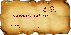 Langhammer Dániel névjegykártya